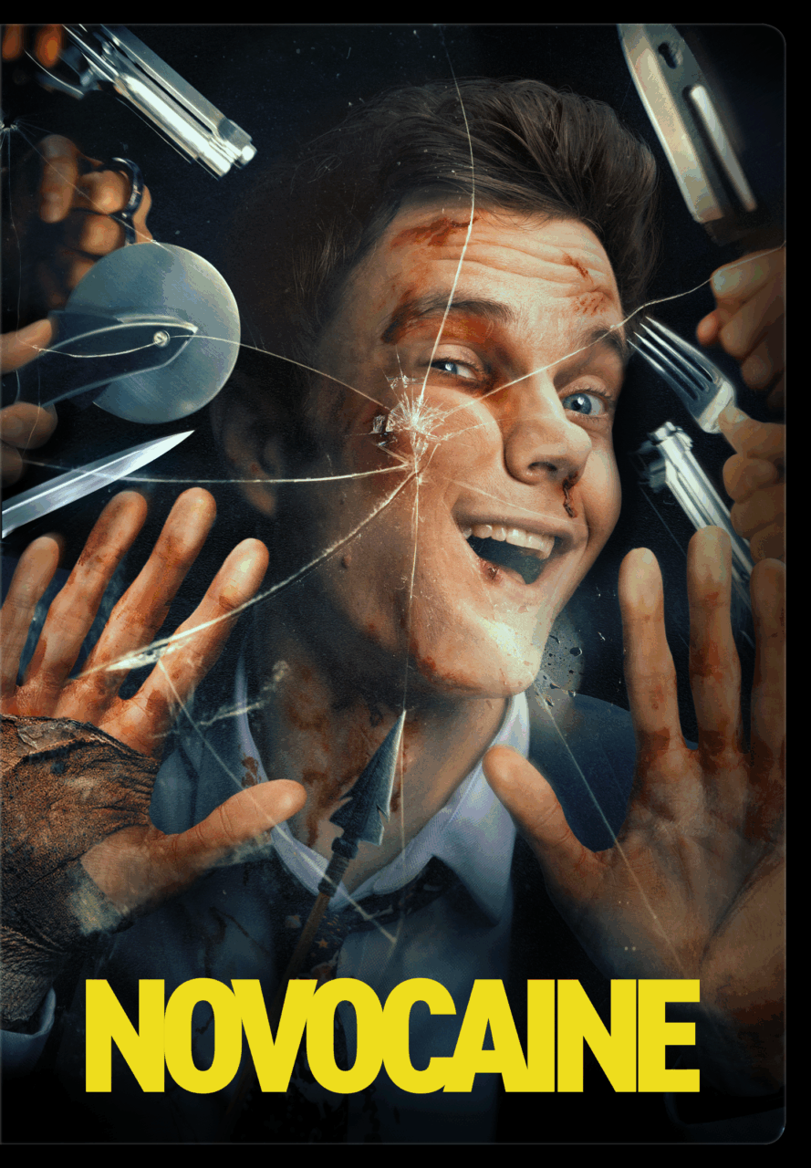 Novocaine DVD cover (Warner Bros. Discovery Home Entertainment)
