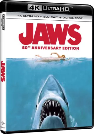 Jaws 50th Anniversary Edition 4K Ultra HD Combo Pack cover (Universal Pictures Home Entertainment)
