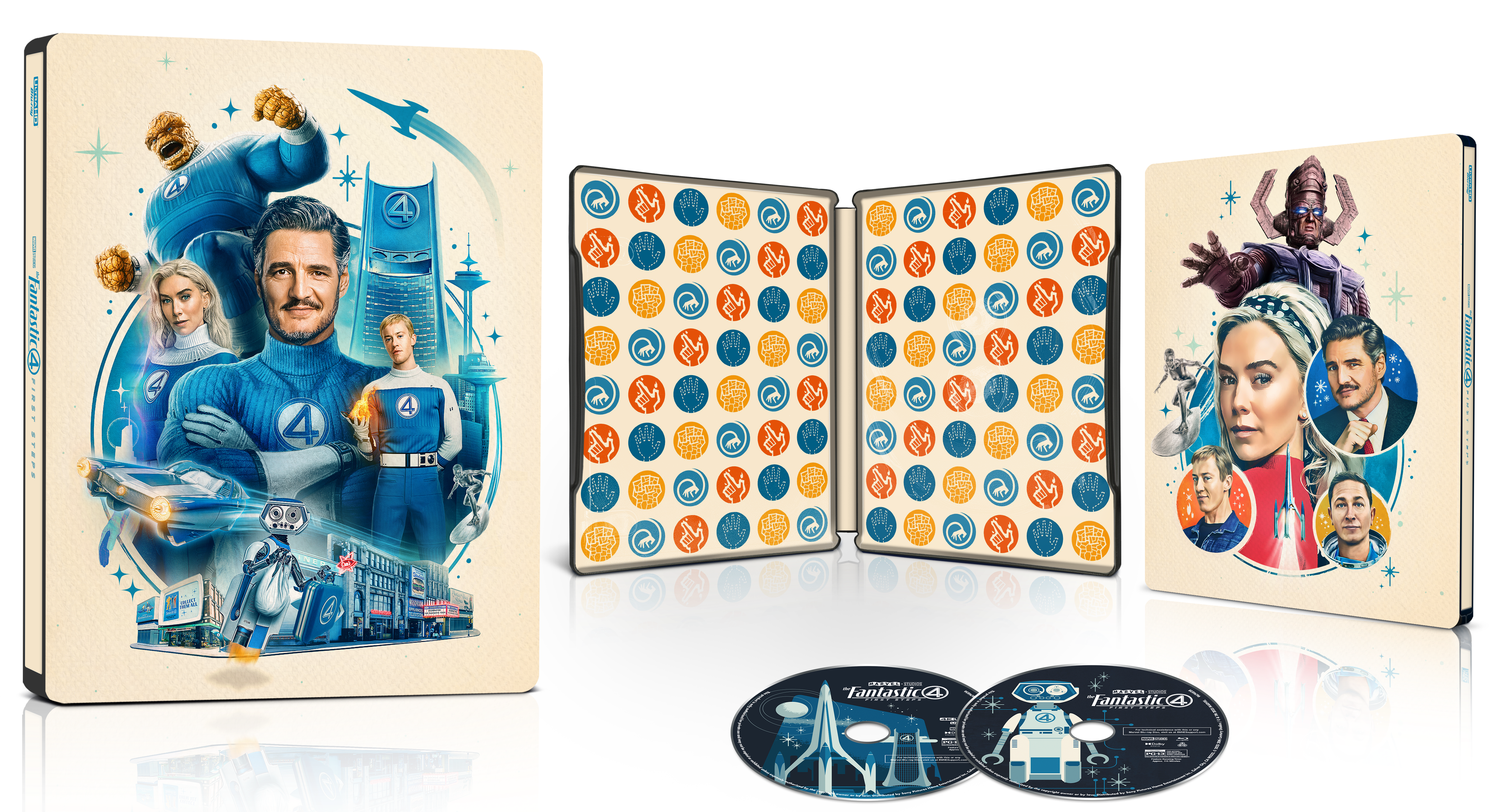 The Fantastic 4: First Steps 4K Ultra HD Amazon Steelbook Exclusive Combo Pack cover (Marvel Studios)