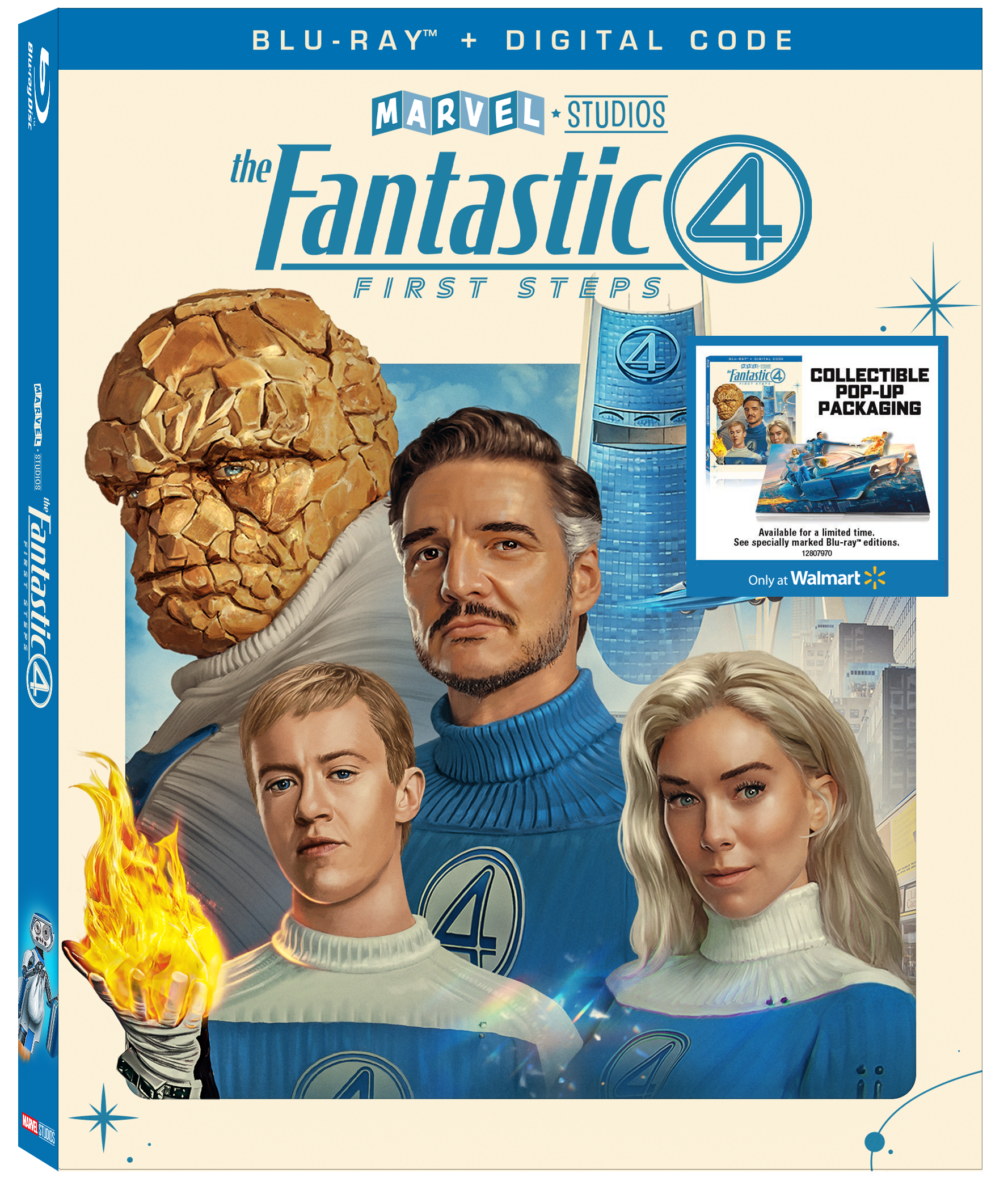 The Fantastic 4: First Steps Walmart Popup Blu-Ray Combo Pack cover (Marvel Studios)