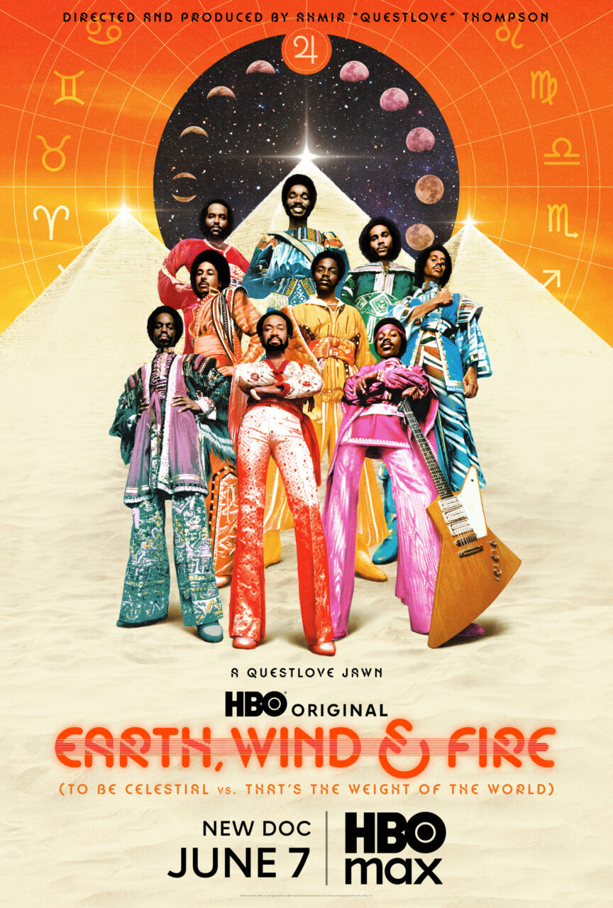 Earth, Wind & Fire: To Be Celestial Vs. That's The Weight Of The World key art (HBO Max)