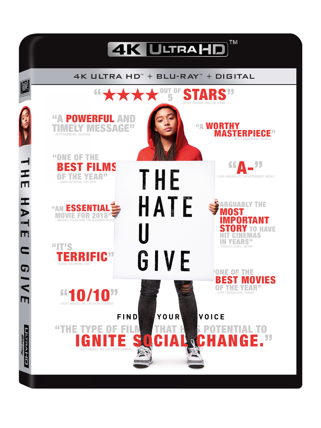 The Hate U Give 4K Ultra HD Combo Pack cover (20th Century Fox Home Entertainment)