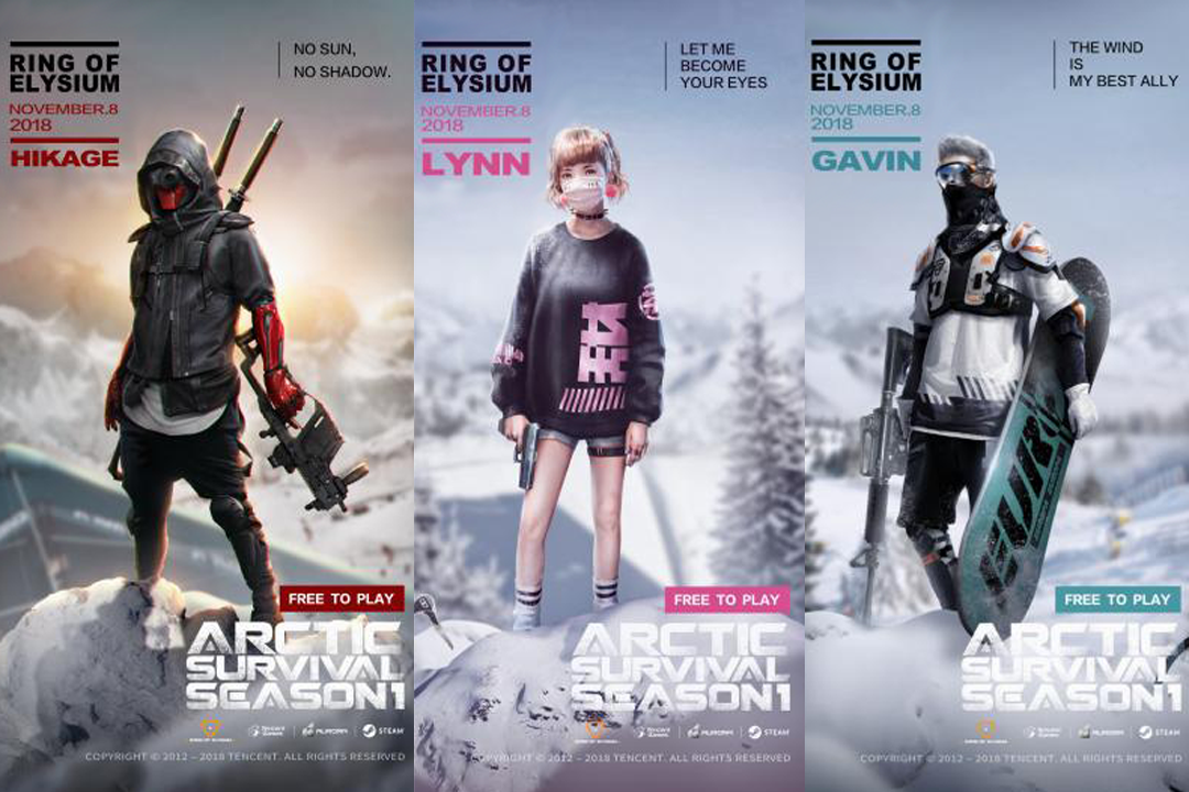 Ring Of Elysium Adventurer Pass S1 characters (Tencent)